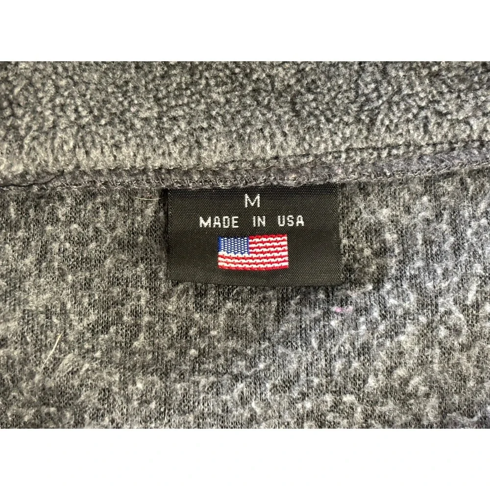 Vintage USA Olympics Fleece Jacket Gray Full Zip Embroidered Rings Logo Mens S